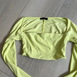 Naked Wardrobe Lime Green/Yellow Crop Top